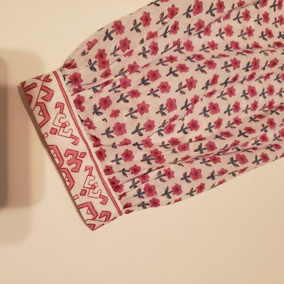 NWOT Haute Hippie Long Sleeve Dress Boho Lined Floral Cotton Rayon Size Small - Picture 9 of 13